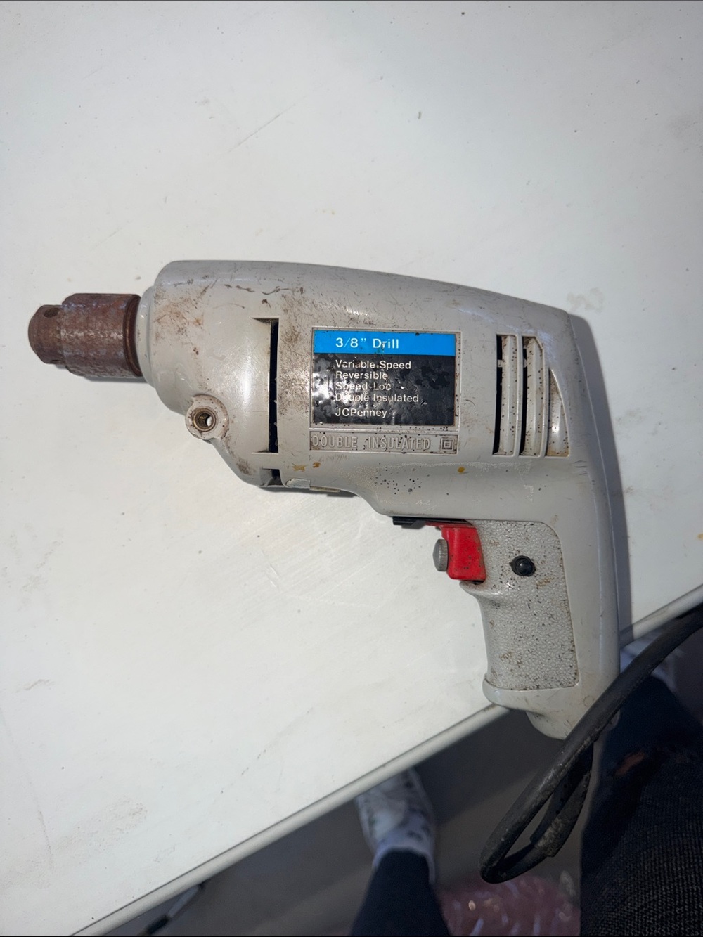 JC PENNEY 4920E 3/8" VARIABLE SPEED, REVERSIBLE, SPEED-LOC DRILL